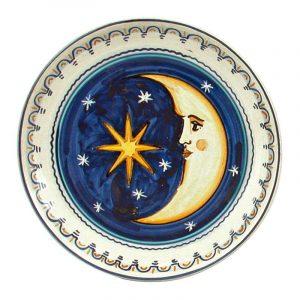 Piatto tondo con stella e luna