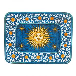 Piatto rettangolare con sole