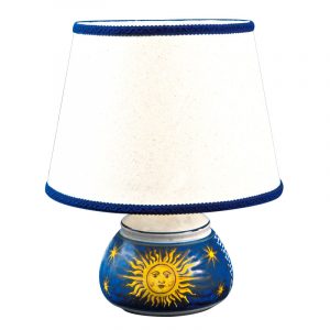 Lampada bassa con sole e stelle con paralume