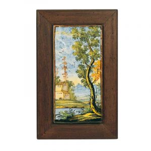 Mattonella con cornice Paesaggio stile GrueAulica5 - AU-16