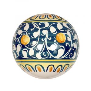 Pallina-di-Natale-in-ceramica-di-Castelli-"Sole-fondo-azzurro"-sole-PH-16-cm.8-10