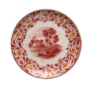 Piatto tondo "paesaggio rosso"