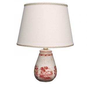 Lampada alta "paesaggio rosso" con bordo rovescio e paralume
