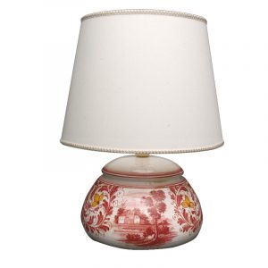 Lampada bassa "paesaggio rosso" con paralume