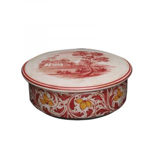Scatola cilindrica "paesaggio rosso"